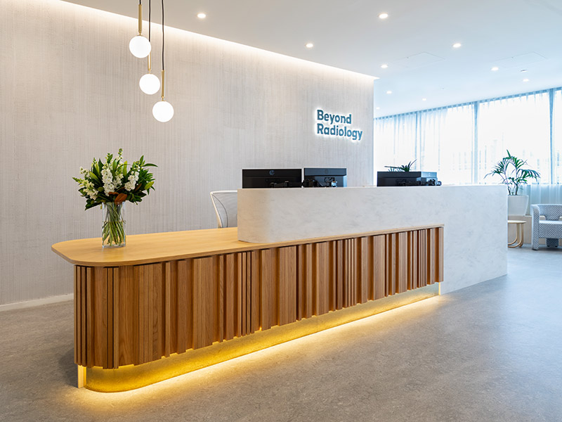 Photo showing the reception area at Beyond Radiology Grafton